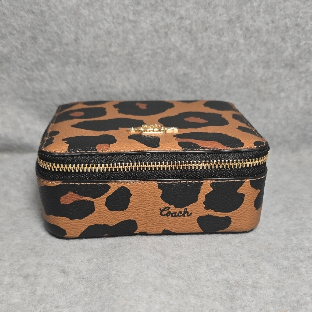 Coach Tan and Black Leopard Print Jewlry Box - Picture 3 of 11